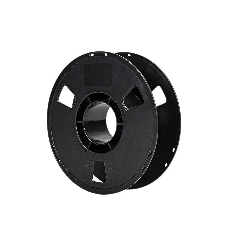 Original upright matte black empty filament spool